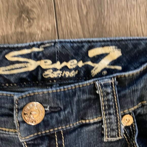 Seven7 Jeans Womens 12  Slim Fit Straight Dark Wash Mid Rise Denim - Picture 3 of 7